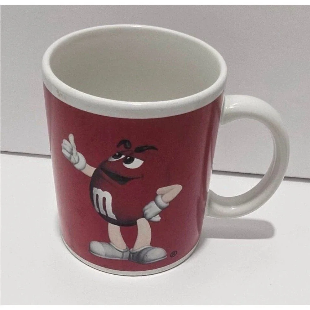 M&M Red Ceramic Character Coffee Mug 12 oz Candy Collectible 4 In - Picture 2 of 5